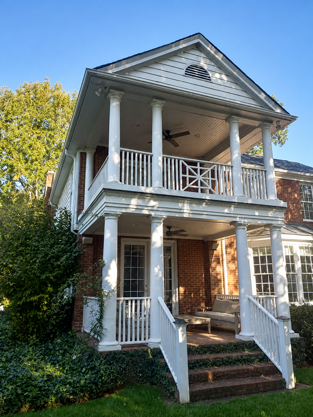 Freshly painted exterior of a house